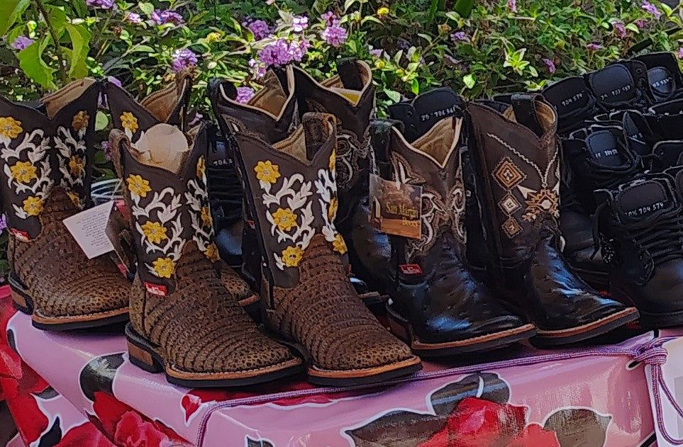Girls cowboy leather boots