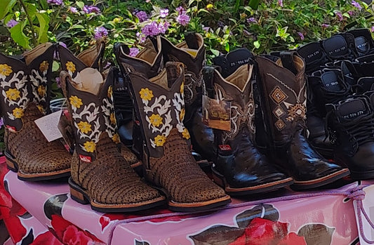 Girls cowboy leather boots