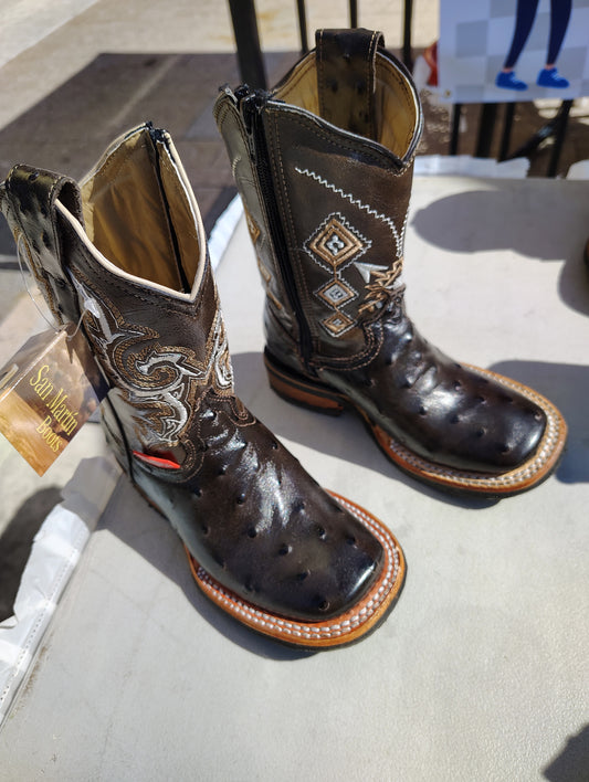 Girls cowboy leather boots
